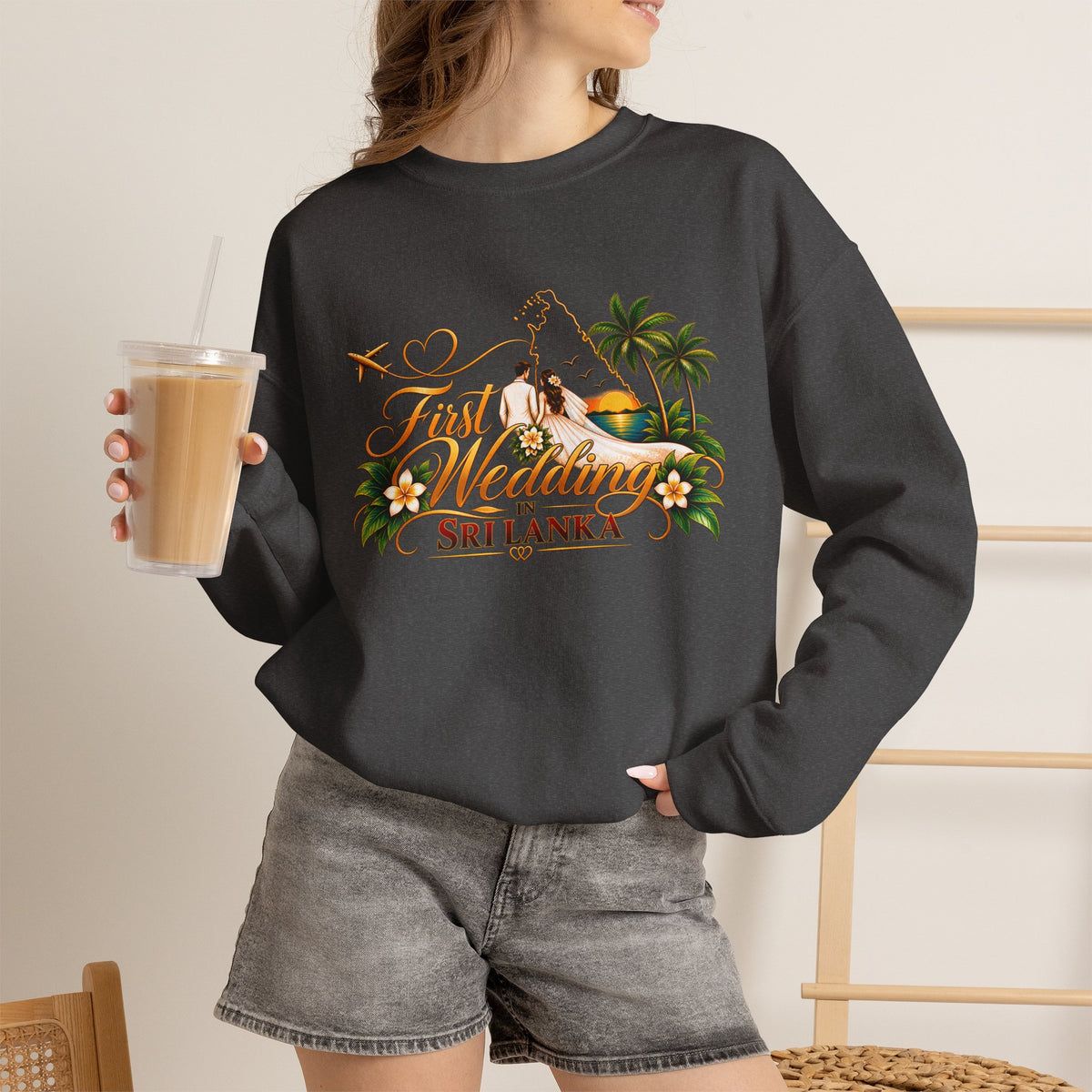 Personalized Sri Lanka Wedding Sweatshirt – Unisex Crewneck