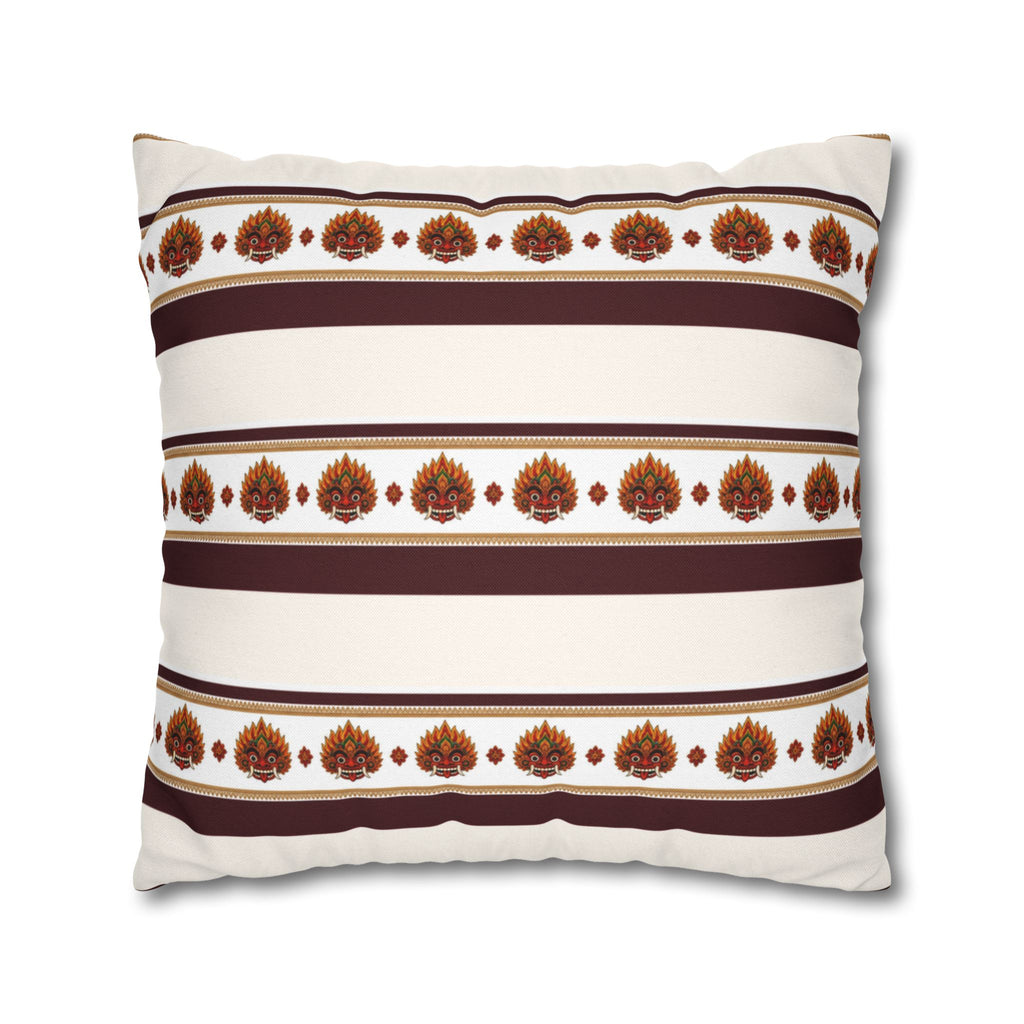 Raksha Stripe Cushion Cover Sri Lankan Devil Dance Repeat Pattern Throw Pillow