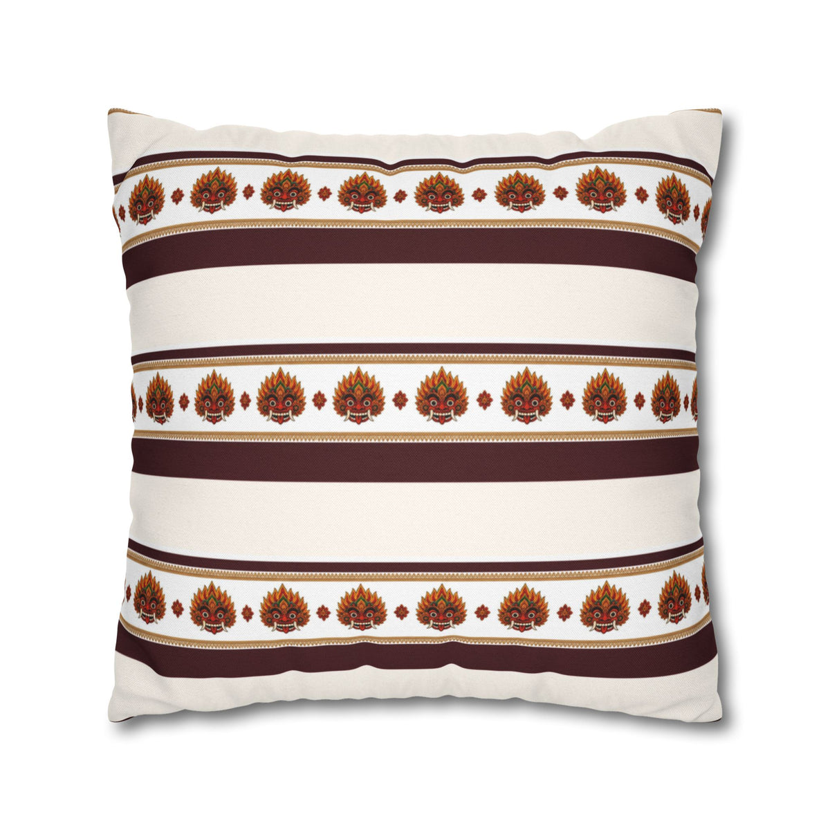 Raksha Stripe Cushion Cover Sri Lankan Devil Dance Repeat Pattern Throw Pillow