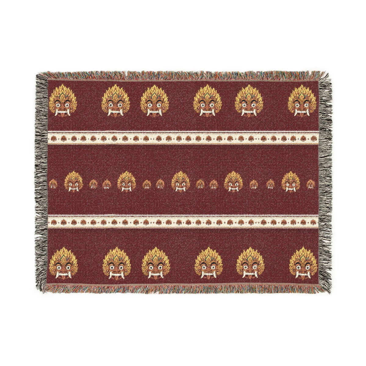 Sri Lankan Gift Woven Blanket Raksha Mask Design