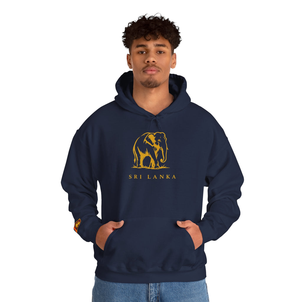 Sri Lanka Elephant Unisex Hoodie Gold Heritage Design