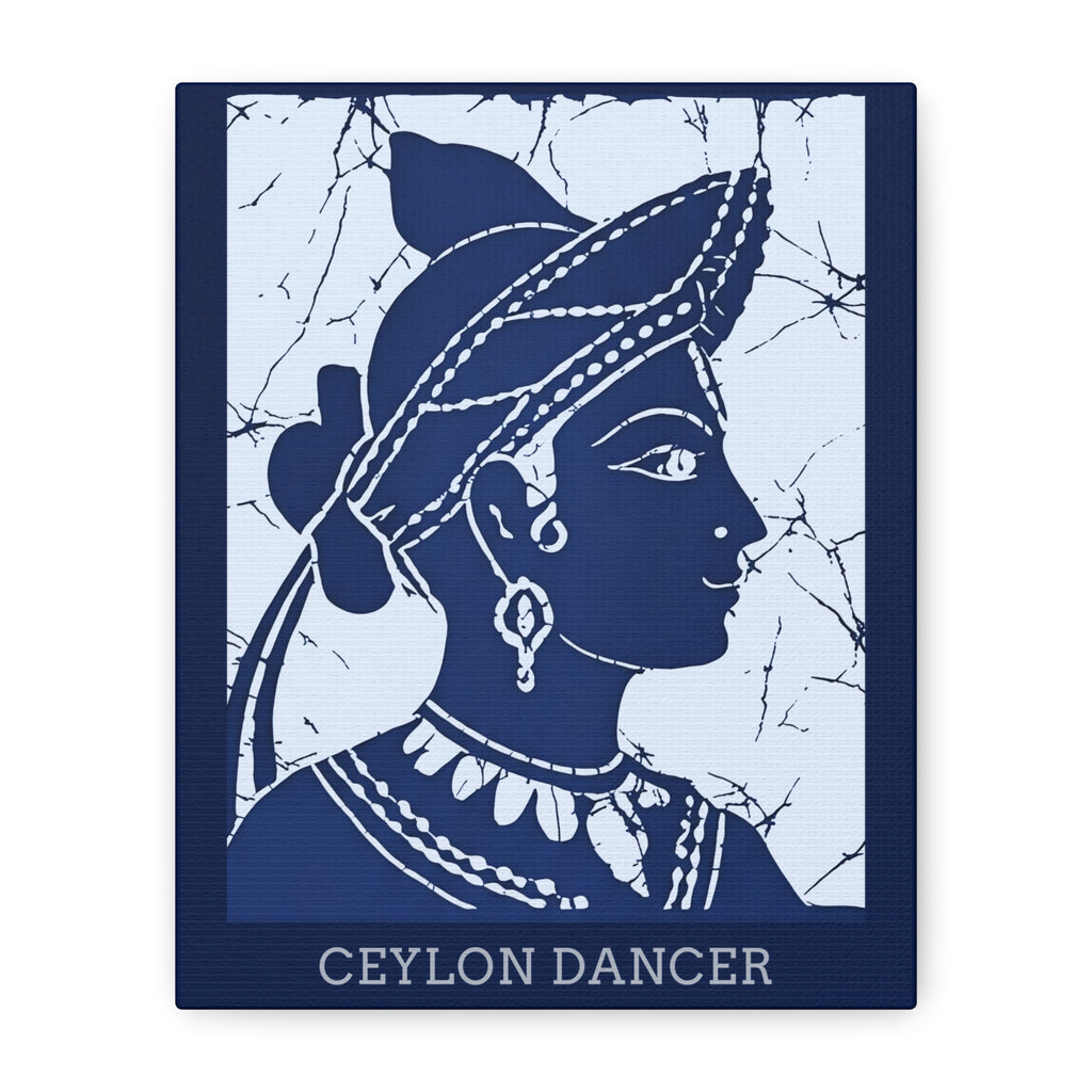 Ceylon Dancer Matte Canvas Wall Art Sri Lankan Batik Heritage Print