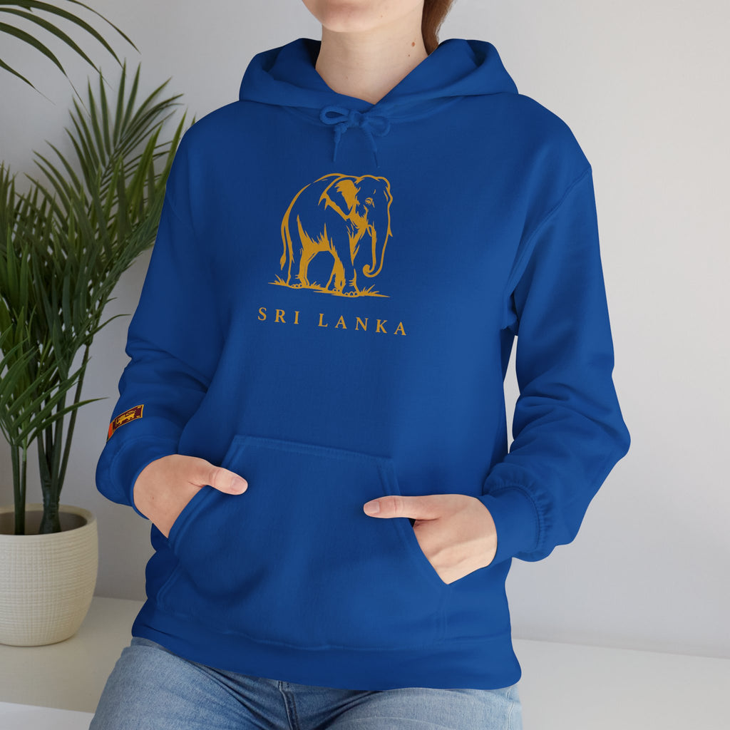 Sri Lanka Elephant Unisex Hoodie Gold Heritage Design