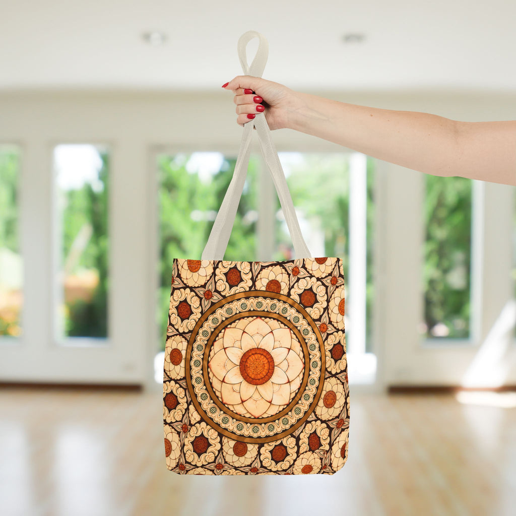 Sri Lankan Floral Mandala Tote Bag Cream & Terracotta