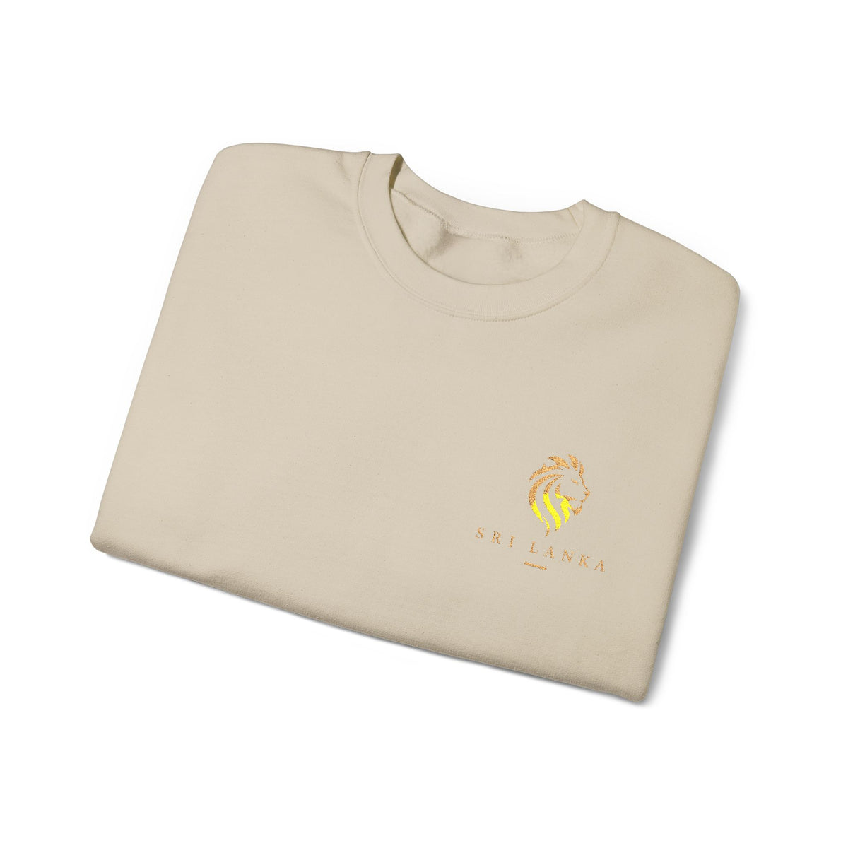 Embroideredlion face srilanka flag Minimal Palm Crest Sweatshirt — Small Tropical Logo Crewneck