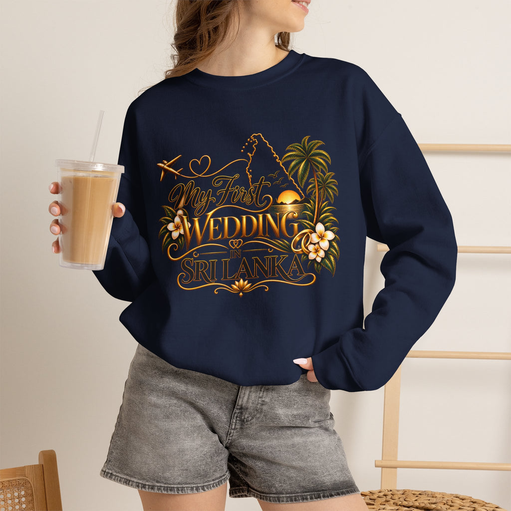 Personalized Sri Lanka Wedding Sweatshirt | Name on Right Sleeve