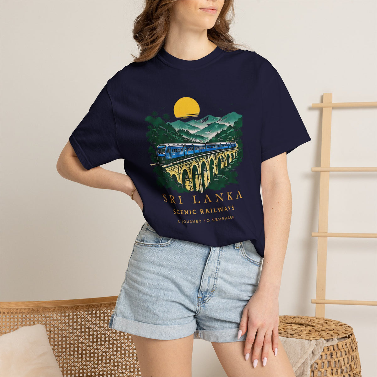 Sri Lanka Nine Arch Bridge Unisex T-Shirt Vintage Railway Tee