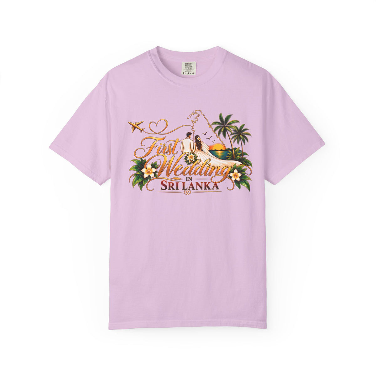 Sri Lanka Destination Wedding T-Shirt — "First Wedding Sri Lanka" Couple Tee (Roshini & Rohan 2026)
