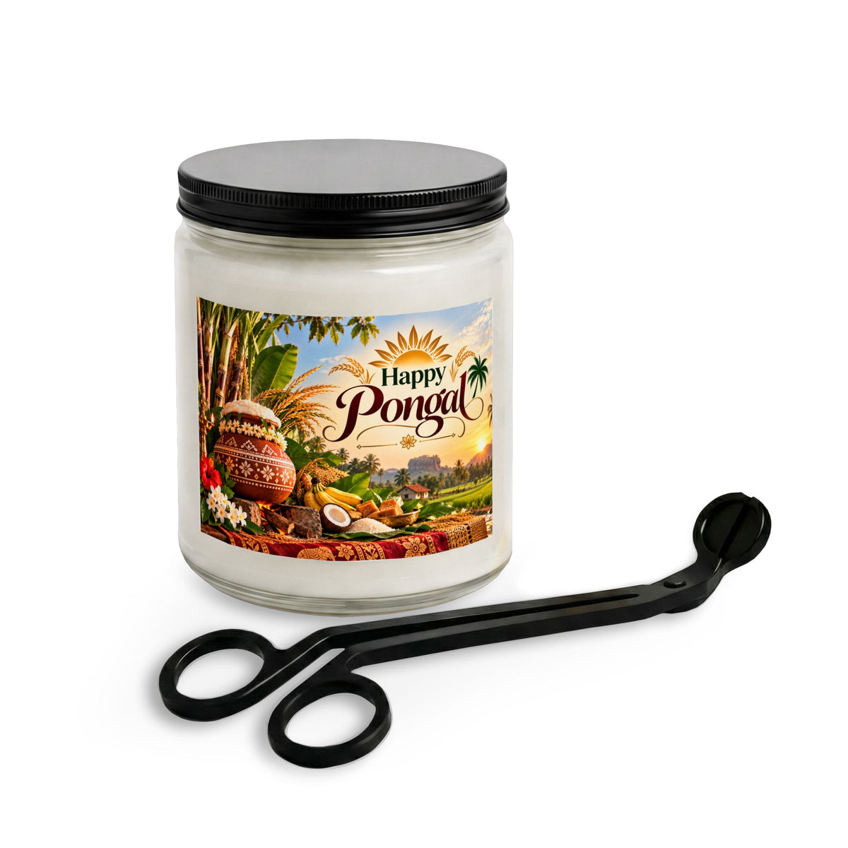Happy Pongal Candle Set with Wick Trimmer