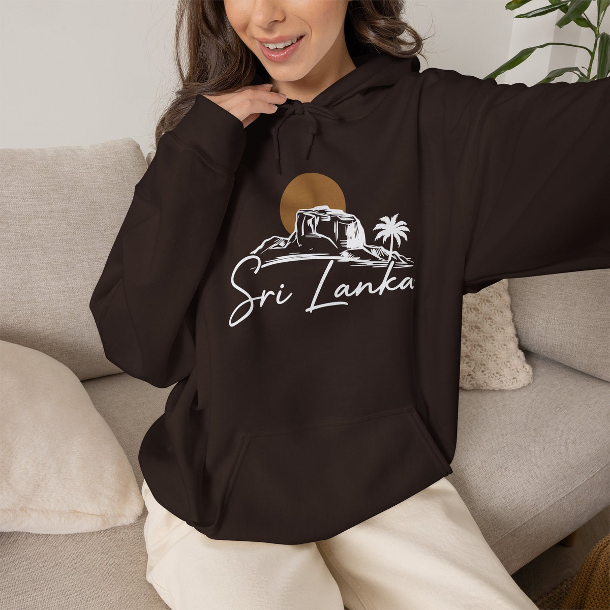 Sri Lanka Sunset Unisex Hoodie Palm Tree Beach Sweatshirt