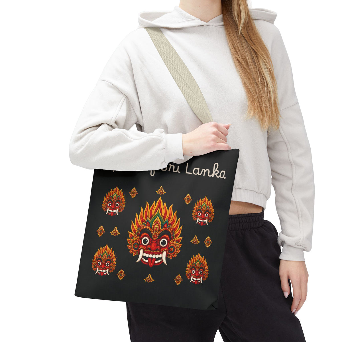 Sri Lankan Gift Tote Bag Spirit of Sri Lanka Raksha Mask Design
