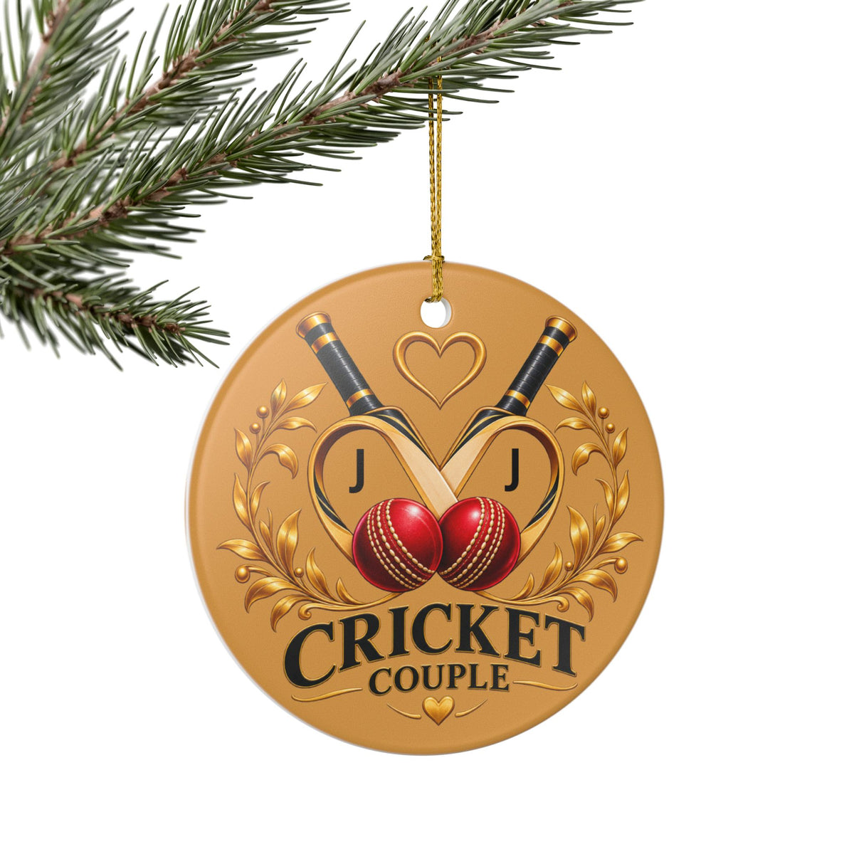 Personalized Cricket Couple Ornament – Couple’s Initials