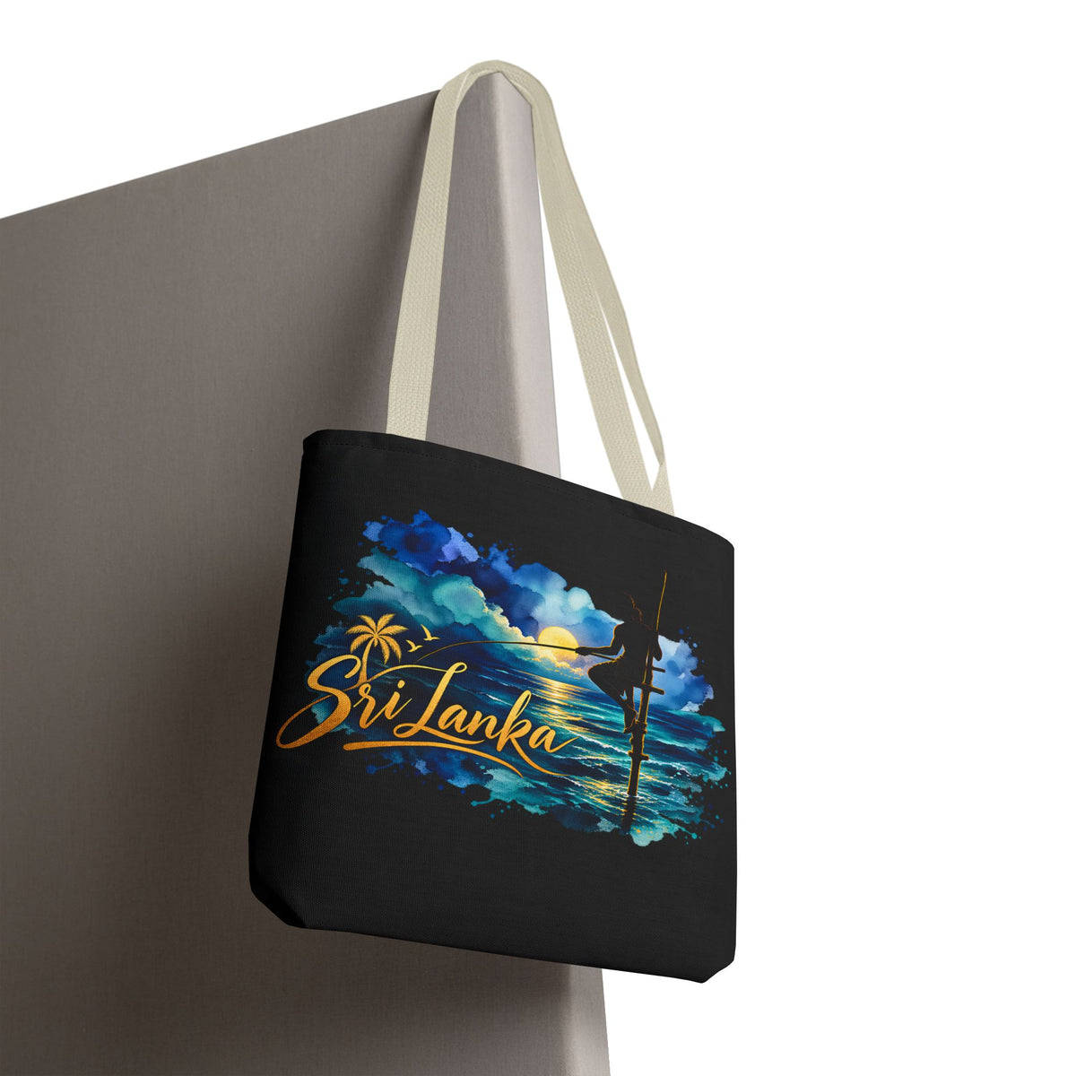 Sri Lanka Stilt Fisherman Tote Bag Island Dusk Beach Bag