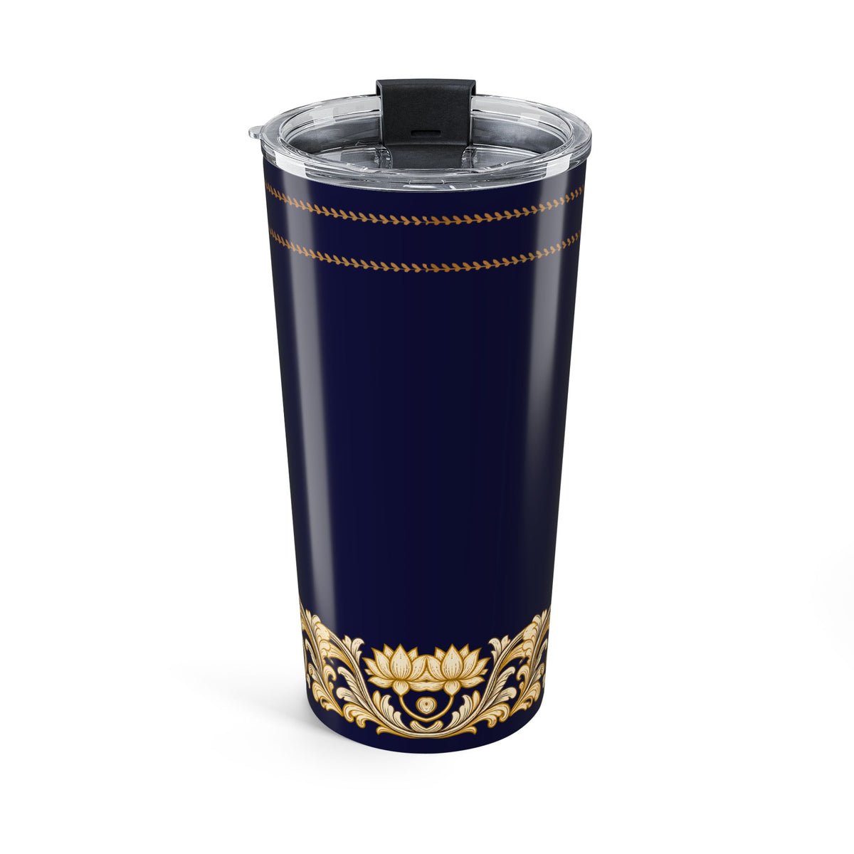 Navy & Gold Baroque 20 oz Insulated Travel Tumbler