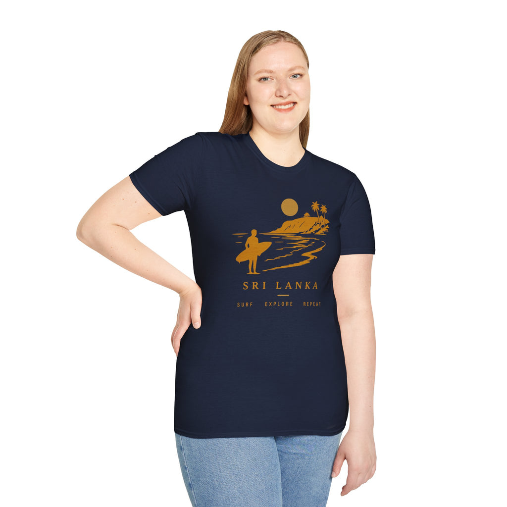 Sri Lanka Surf  Unisex T-Shirt  Surf Explore Repeat Beach Tee