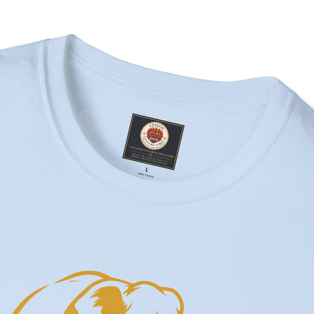 Sri Lanka Elephant Unisex T-Shirt Minimal Ochre Graphic Tee