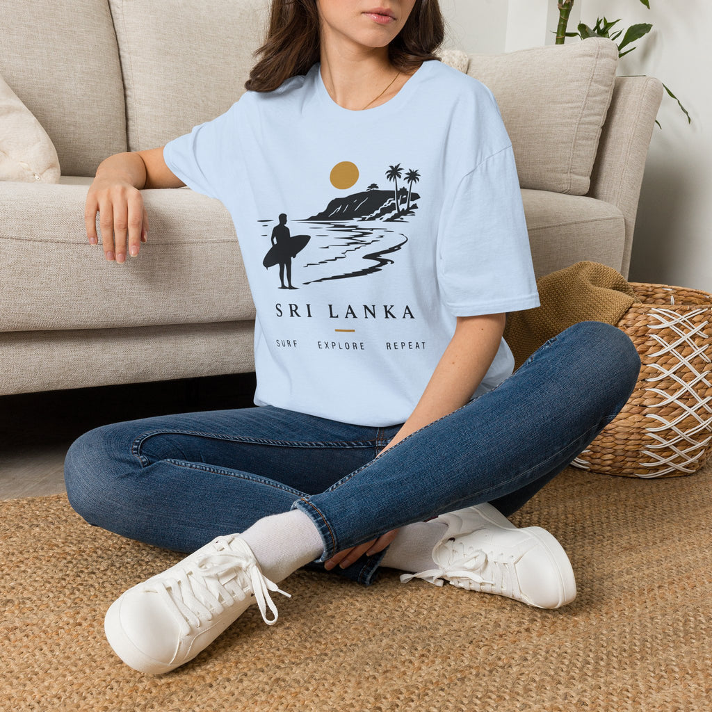 Sri Lanka Surf  Unisex T-Shirt  Surf Explore Repeat Beach Tee