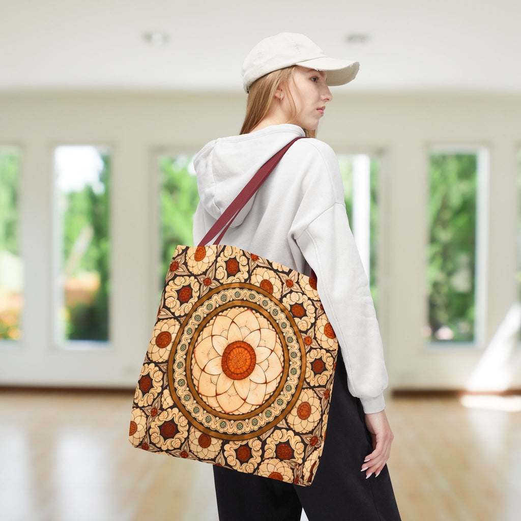 Sri Lankan Floral Mandala Tote Bag Cream & Terracotta