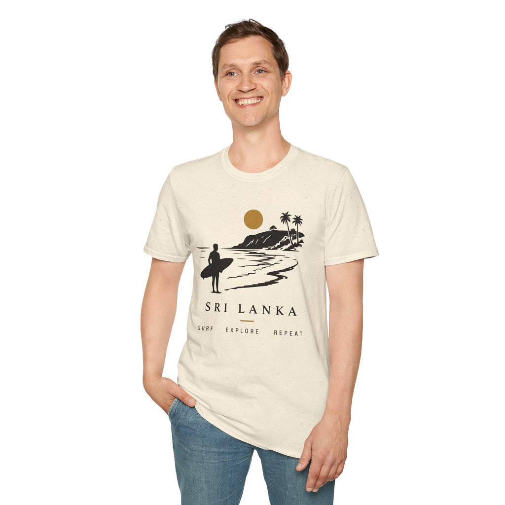 Sri Lanka Surf  Unisex T-Shirt  Surf Explore Repeat Beach Tee