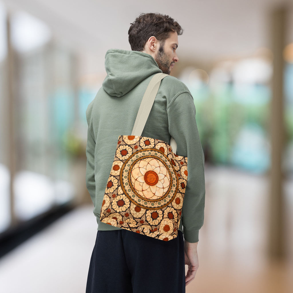 Sri Lankan Floral Mandala Tote Bag Cream & Terracotta