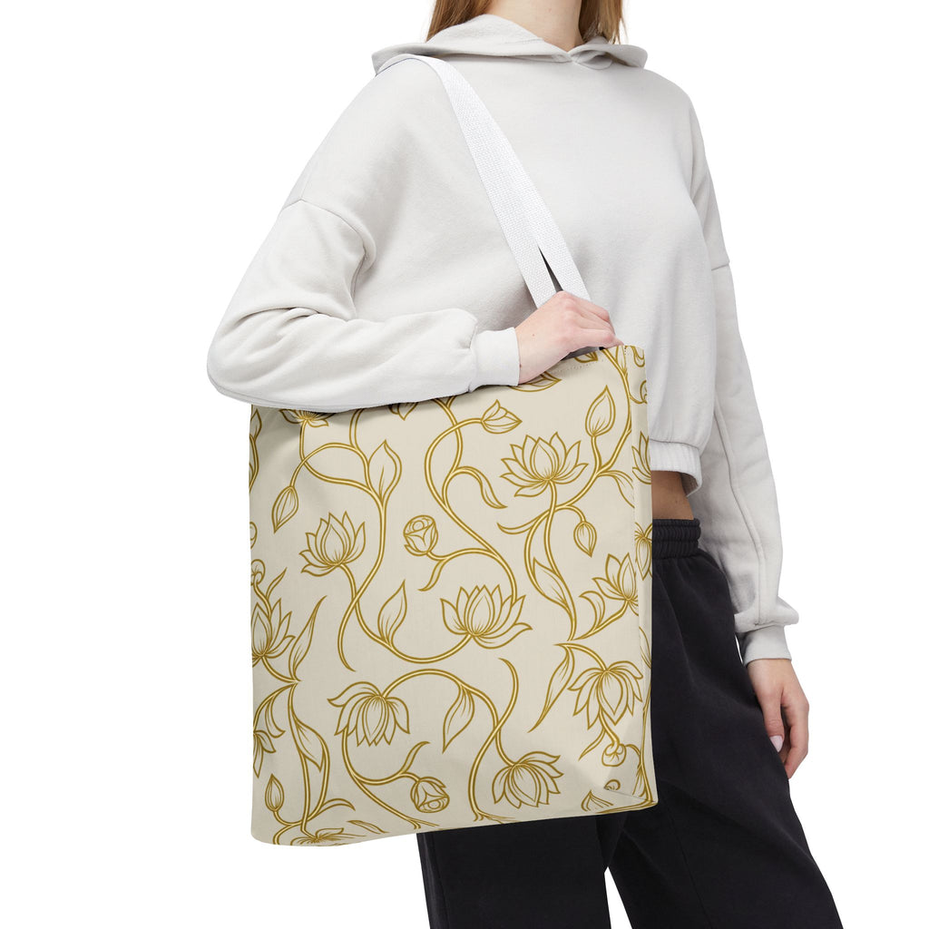 Ceylon Lotus Tote Bag Sri Lankan Temple Flower Canvas Shopper