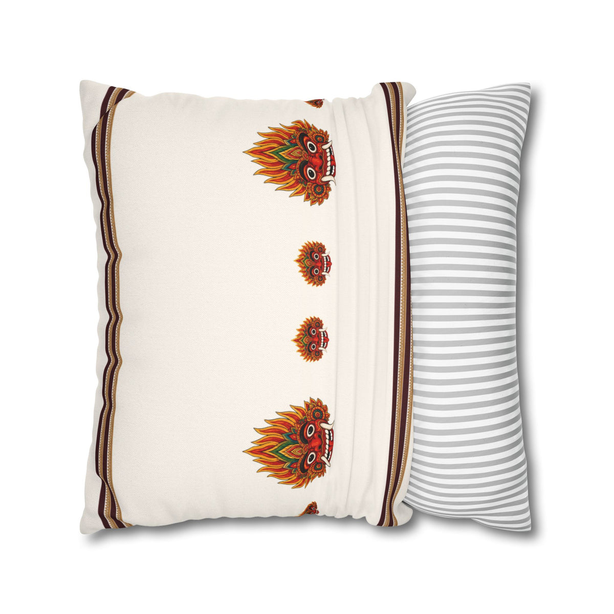 Raksha Mask Cushion Cover Sri Lankan Devil Dance Decorative Throw Pillow
