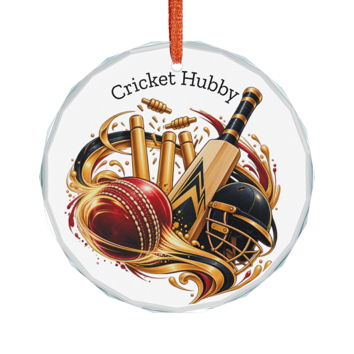 Cricket Christmas Glass Ornament | Sri Lankan Cricket Fan Gift