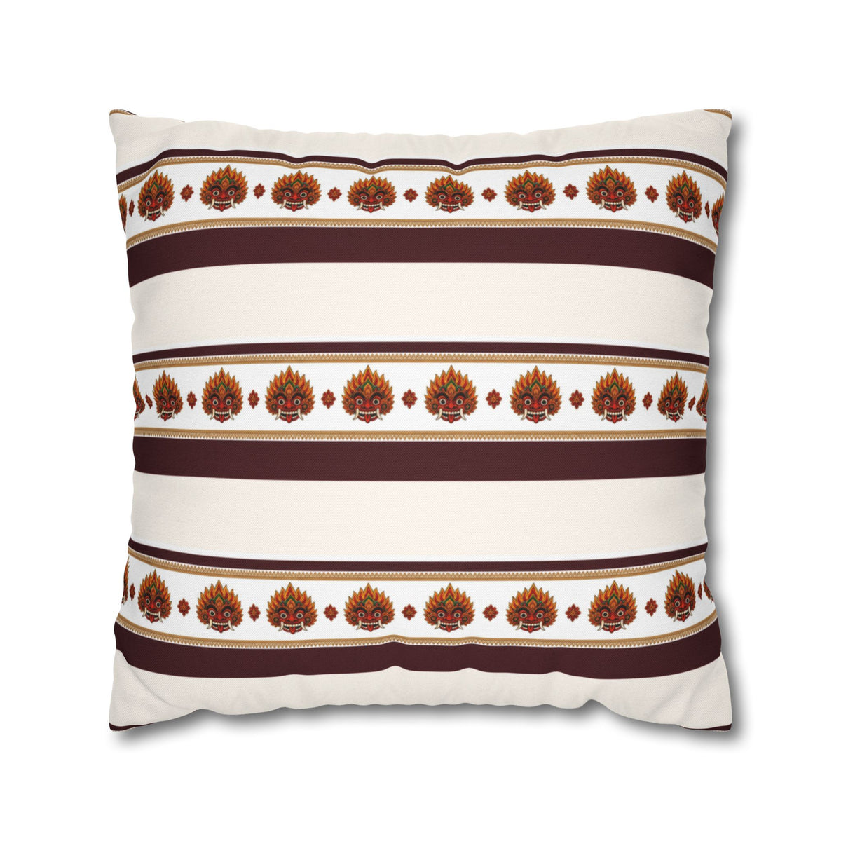 Raksha Stripe Cushion Cover Sri Lankan Devil Dance Repeat Pattern Throw Pillow