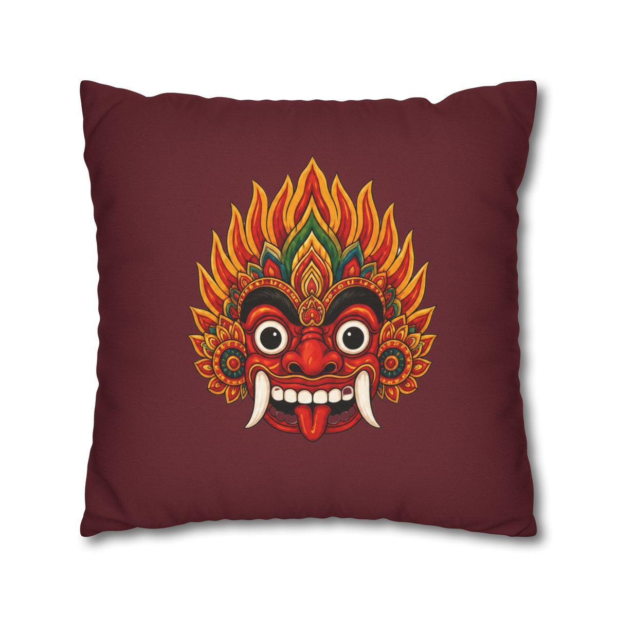 Raksha Guardian Cushion Cover  Sri Lankan Devil Dance Mask