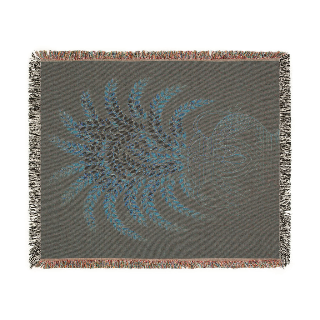 Punkalasa Woven Throw Blanket Sri Lankan Heritage Burgundy Gold Cotton Fringe Blanket