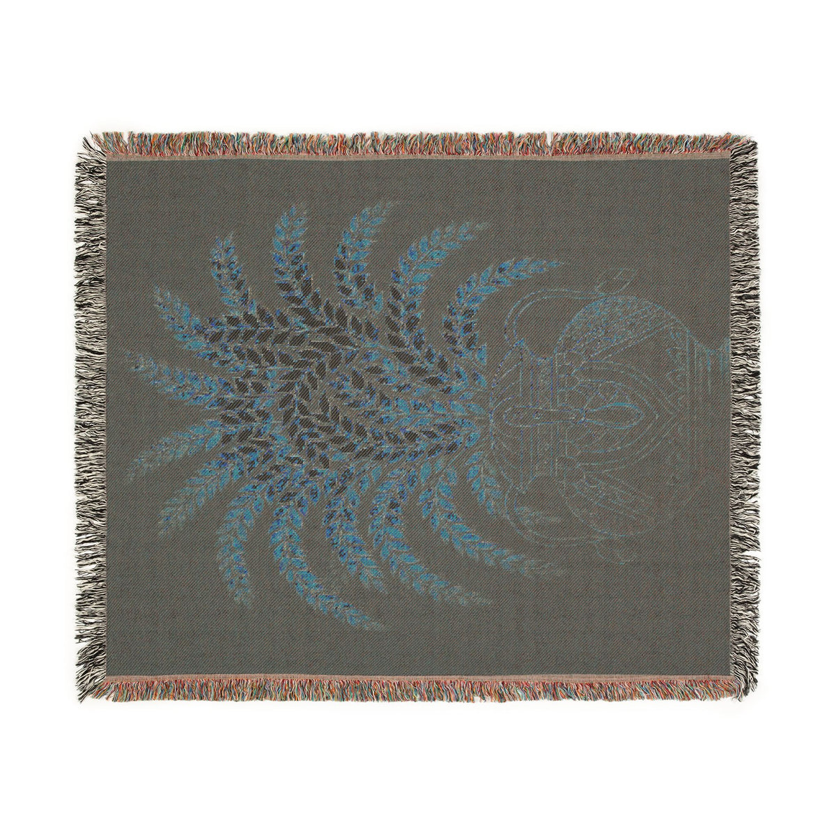 Punkalasa Woven Throw Blanket Sri Lankan Heritage Burgundy Gold Cotton Fringe Blanket