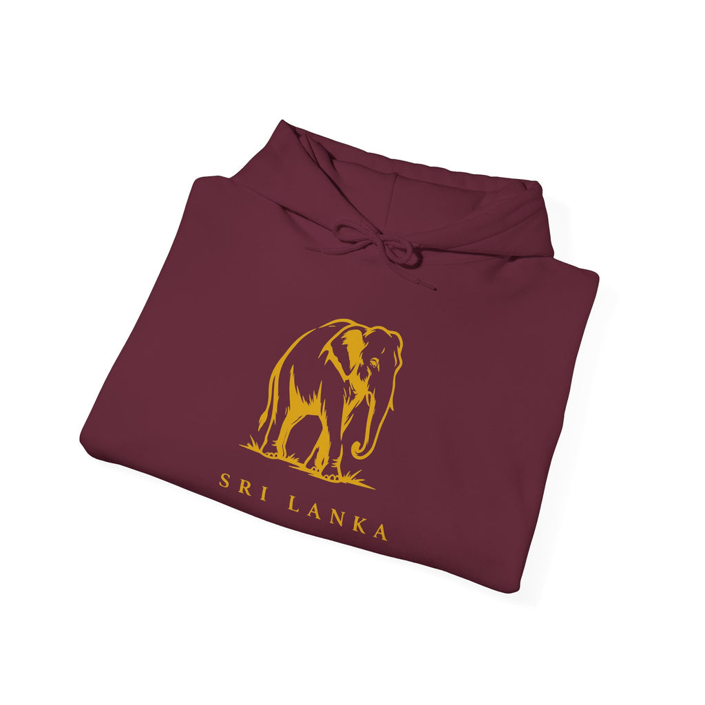 Sri Lanka Elephant Unisex Hoodie Gold Heritage Design