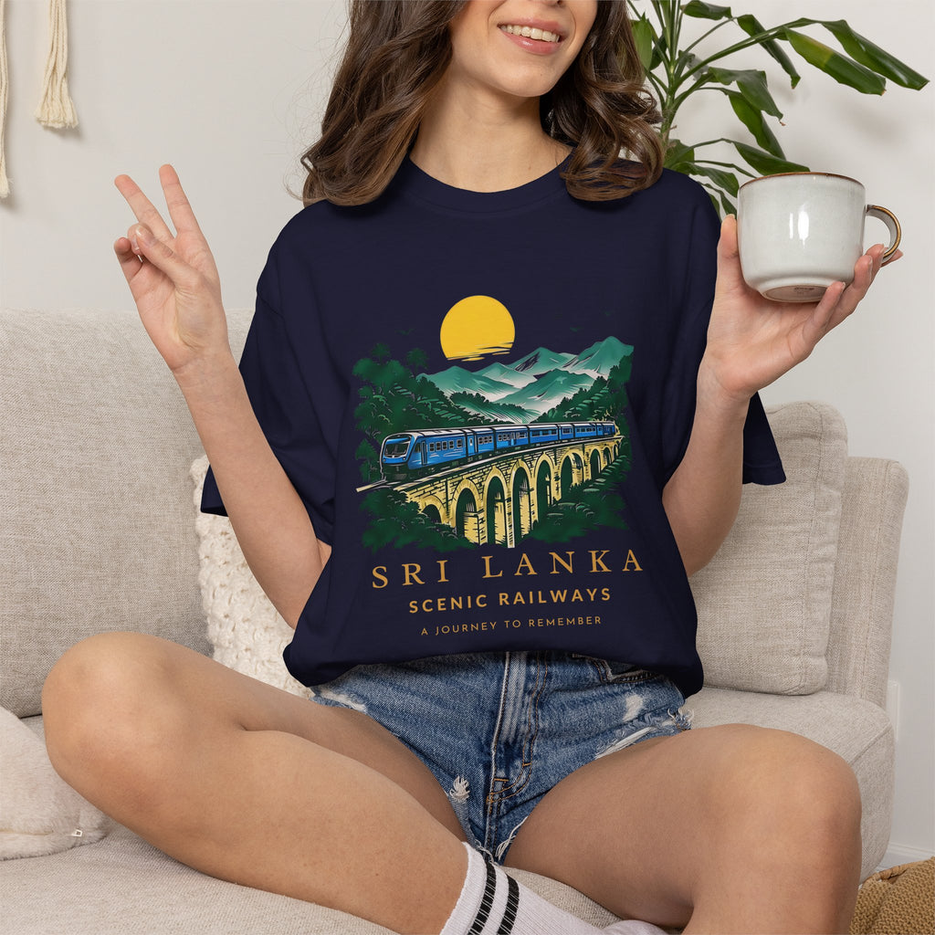 Sri Lanka Nine Arch Bridge Unisex T-Shirt Vintage Railway Tee