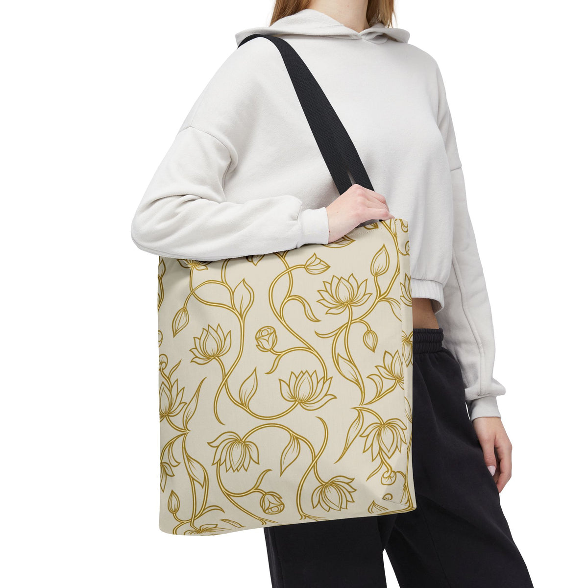 Ceylon Lotus Tote Bag Sri Lankan Temple Flower Canvas Shopper