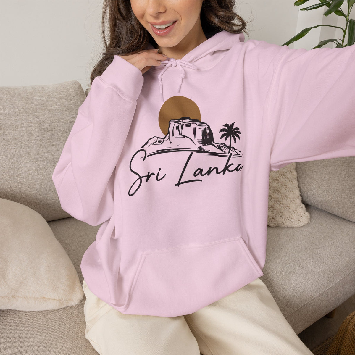 Sri Lanka Sunset Unisex Hoodie Palm Tree Beach Sweatshirt