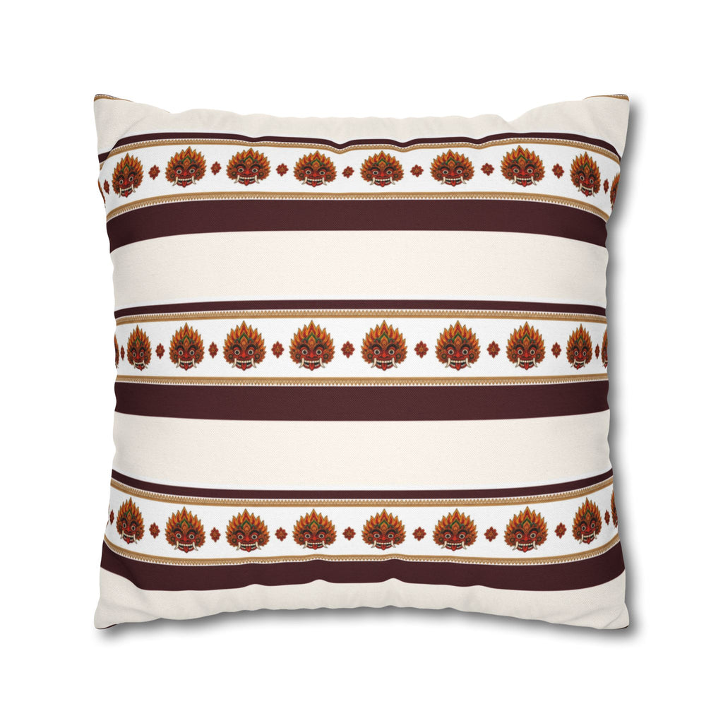 Raksha Stripe Cushion Cover Sri Lankan Devil Dance Repeat Pattern Throw Pillow