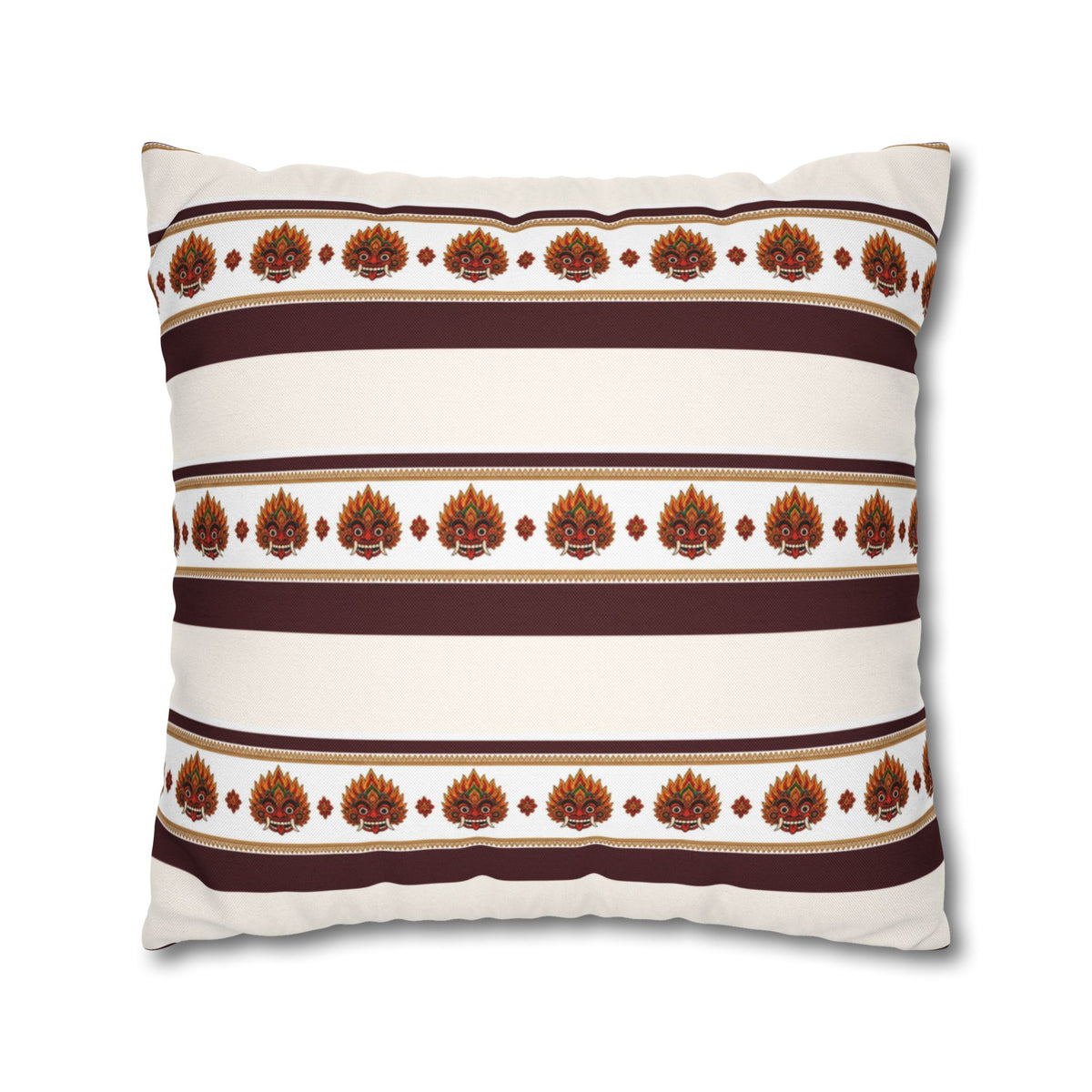 Raksha Stripe Cushion Cover Sri Lankan Devil Dance Repeat Pattern Throw Pillow