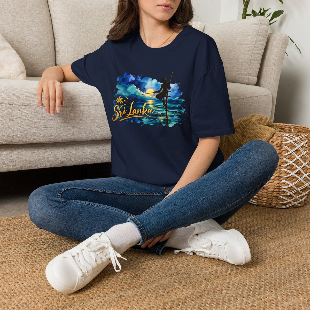 Sri Lanka Watercolor Surf T-Shirt