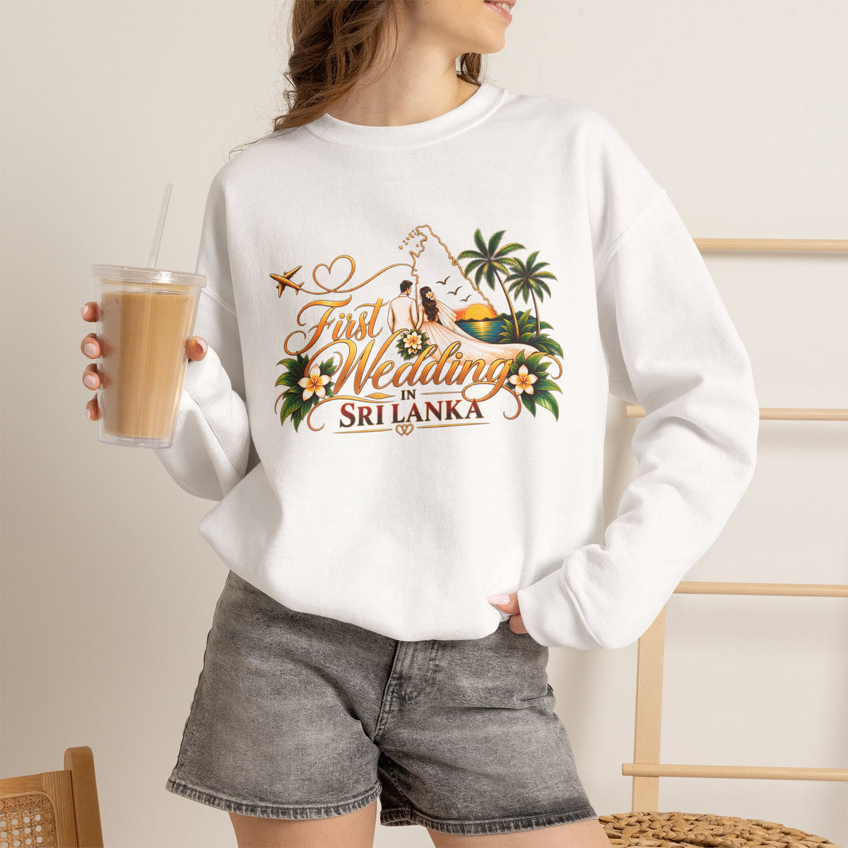 Personalized Sri Lanka Wedding Sweatshirt – Unisex Crewneck