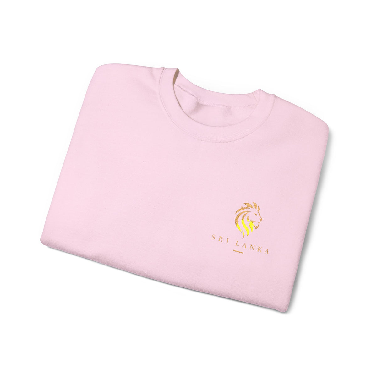 Embroideredlion face srilanka flag Minimal Palm Crest Sweatshirt — Small Tropical Logo Crewneck