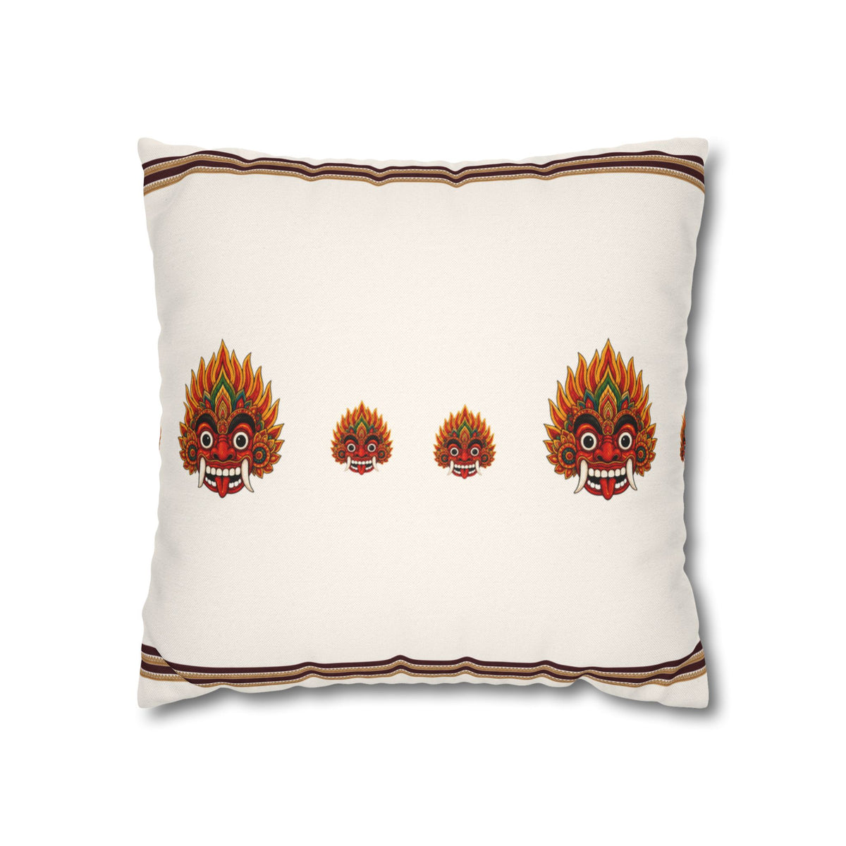 Raksha Mask Cushion Cover Sri Lankan Devil Dance Decorative Throw Pillow