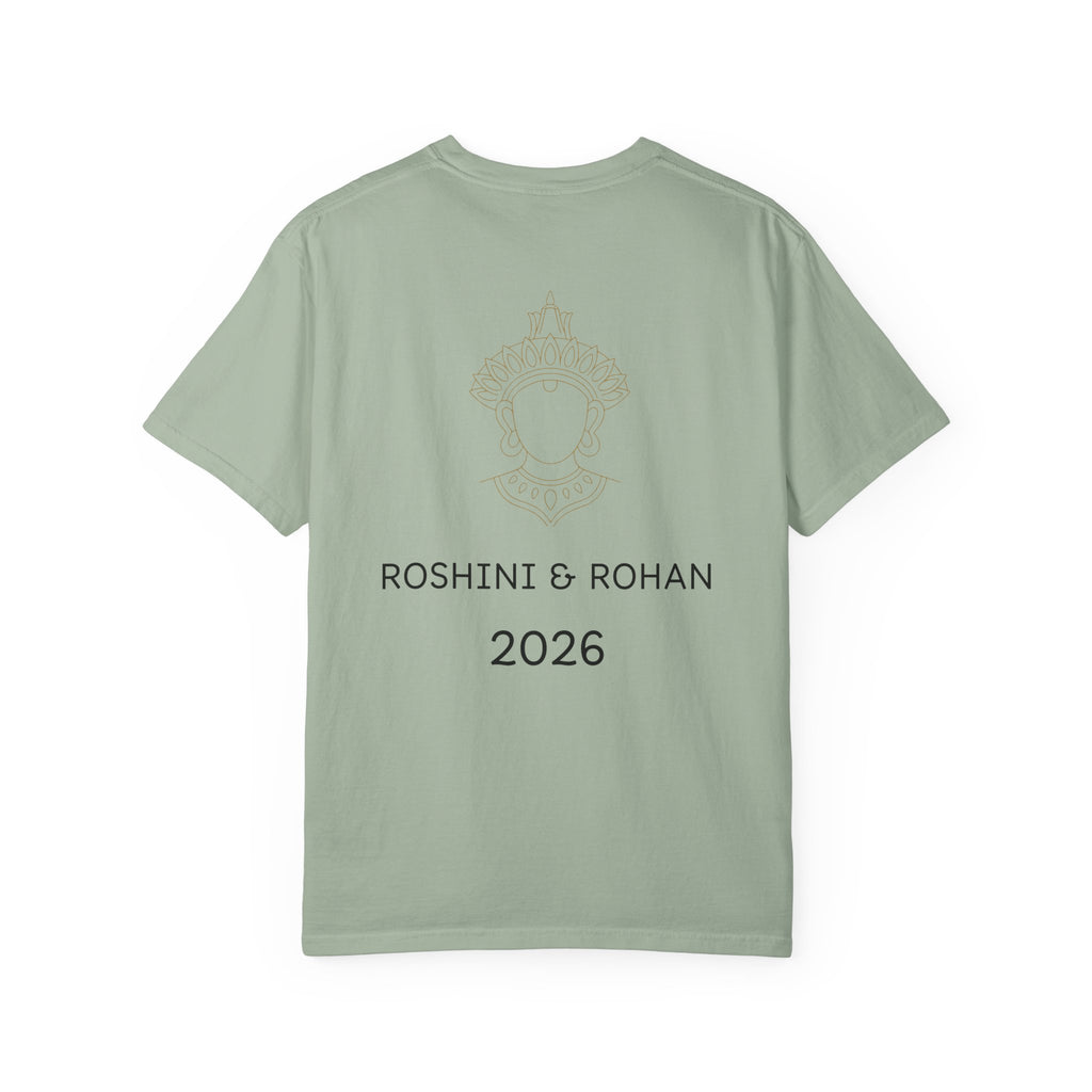 Sri Lanka Destination Wedding T-Shirt — "First Wedding Sri Lanka" Couple Tee (Roshini & Rohan 2026)