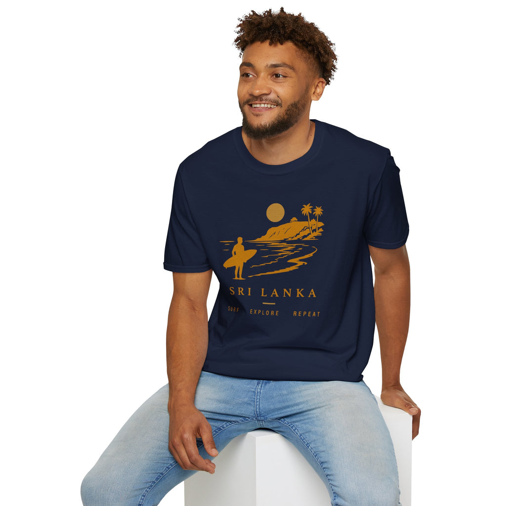 Sri Lanka Surf  Unisex T-Shirt  Surf Explore Repeat Beach Tee