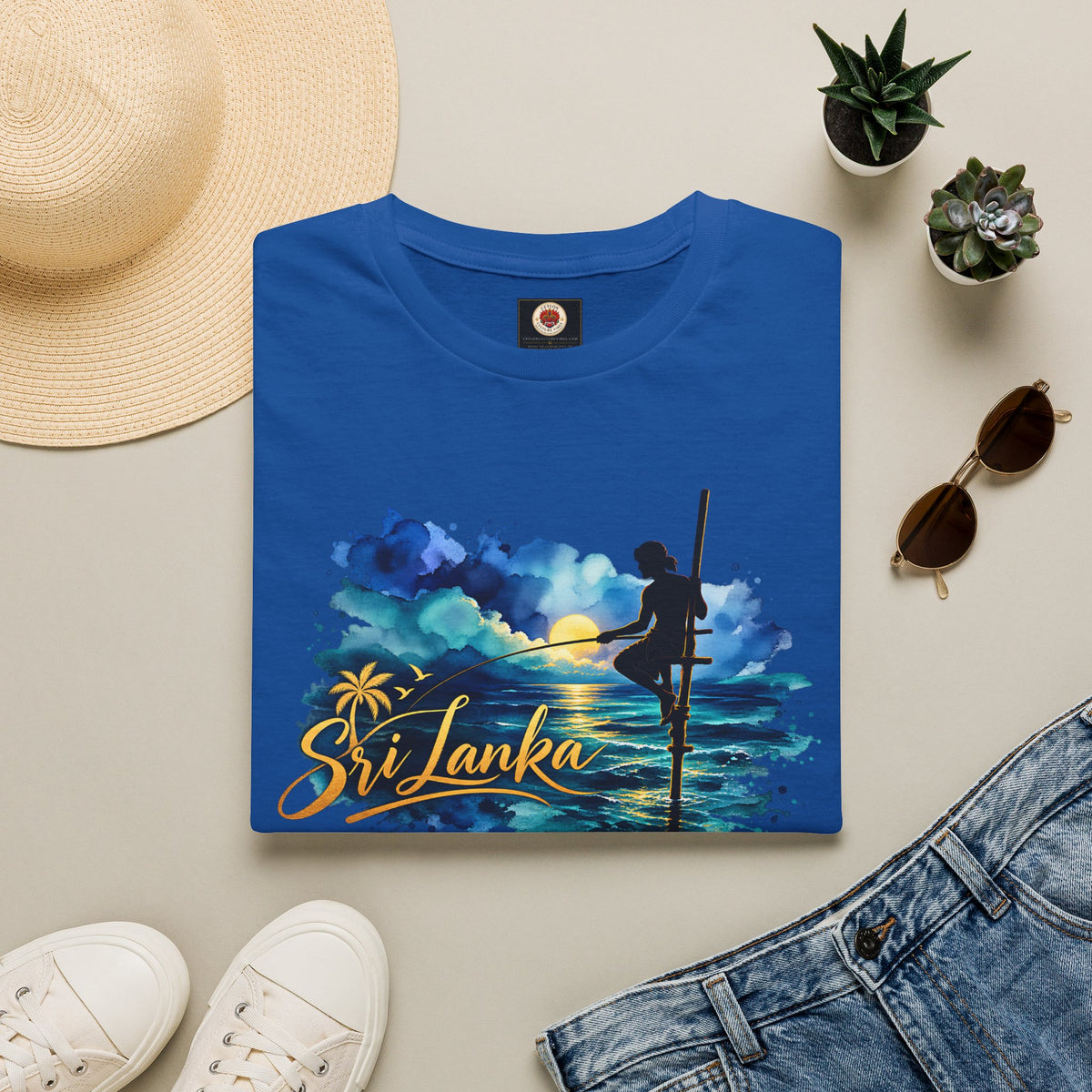 Sri Lanka Watercolor Surf T-Shirt