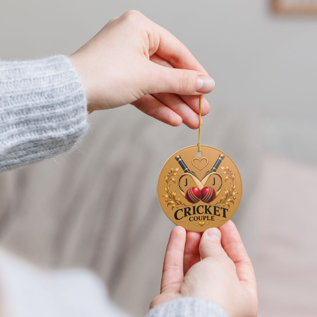 Personalized Cricket Couple Ornament – Couple’s Initials