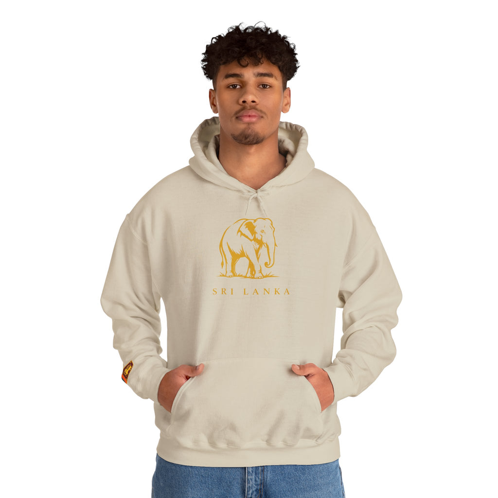 Sri Lanka Elephant Unisex Hoodie Gold Heritage Design