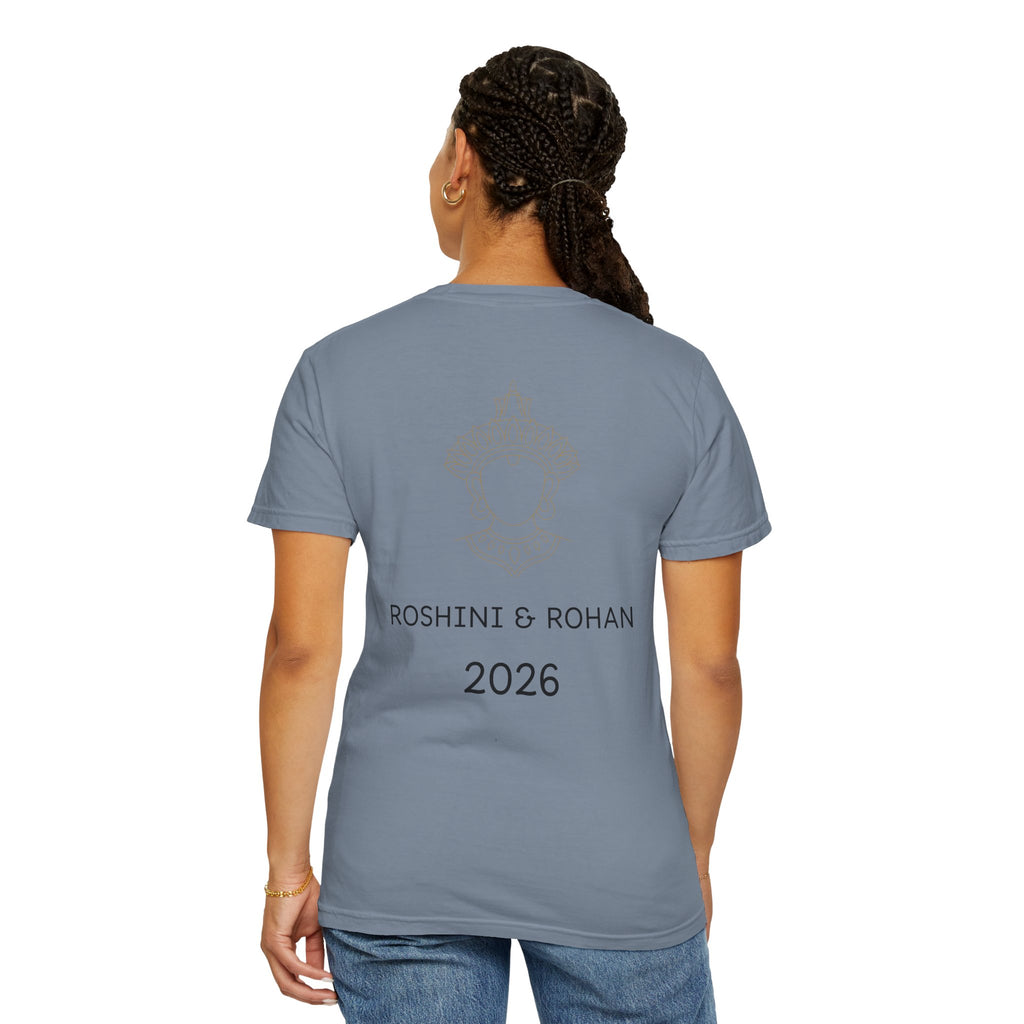 Sri Lanka Destination Wedding T-Shirt — "First Wedding Sri Lanka" Couple Tee (Roshini & Rohan 2026)