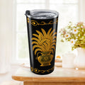 Ayubowan Punkalasa Travel Tumbler Sri Lankan Gold Blessing Black 20oz Stainless Steel Cup