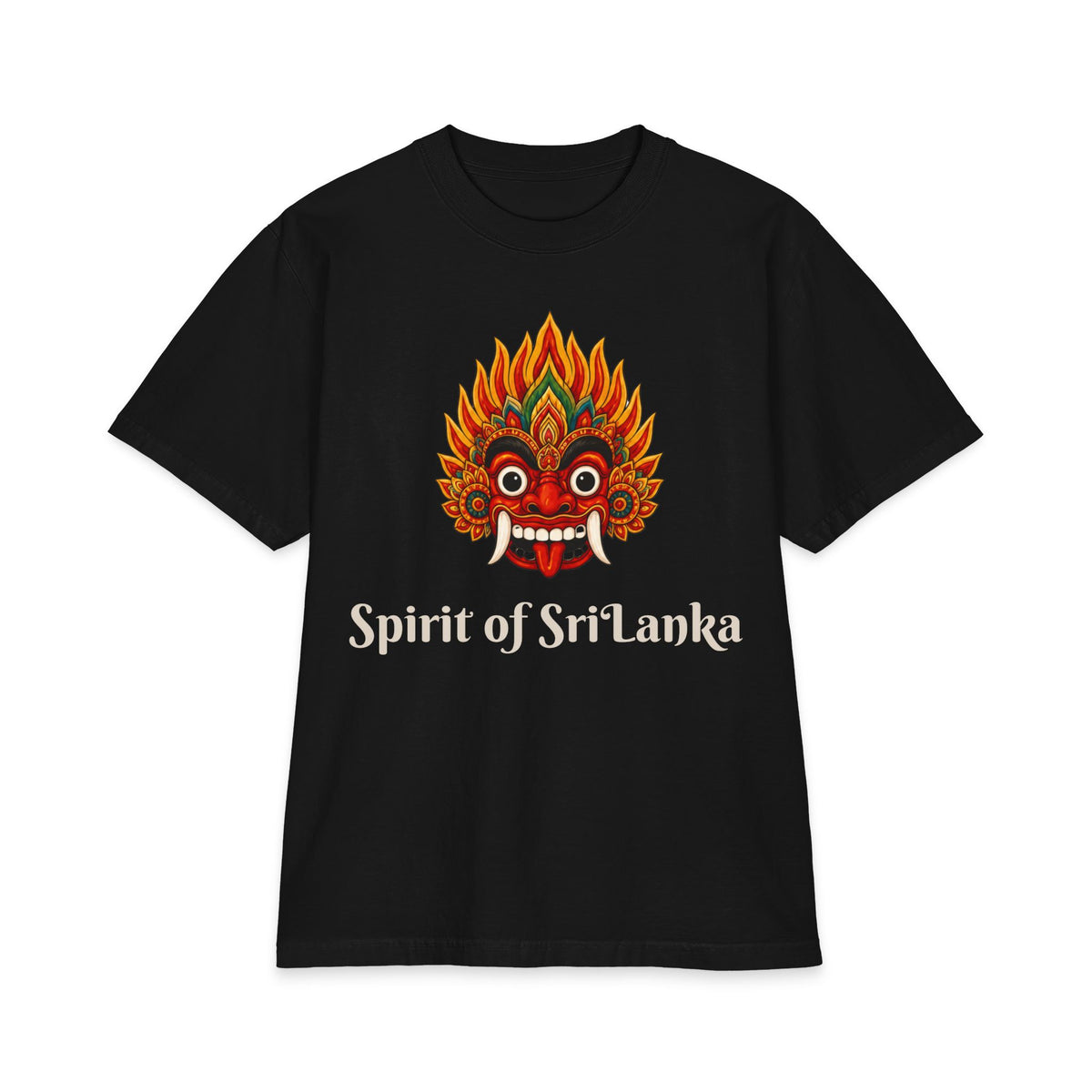 Raksha Spirit Graphic T-Shirt Sri Lankan Devil Dance Mask Heritage Unisex Tee