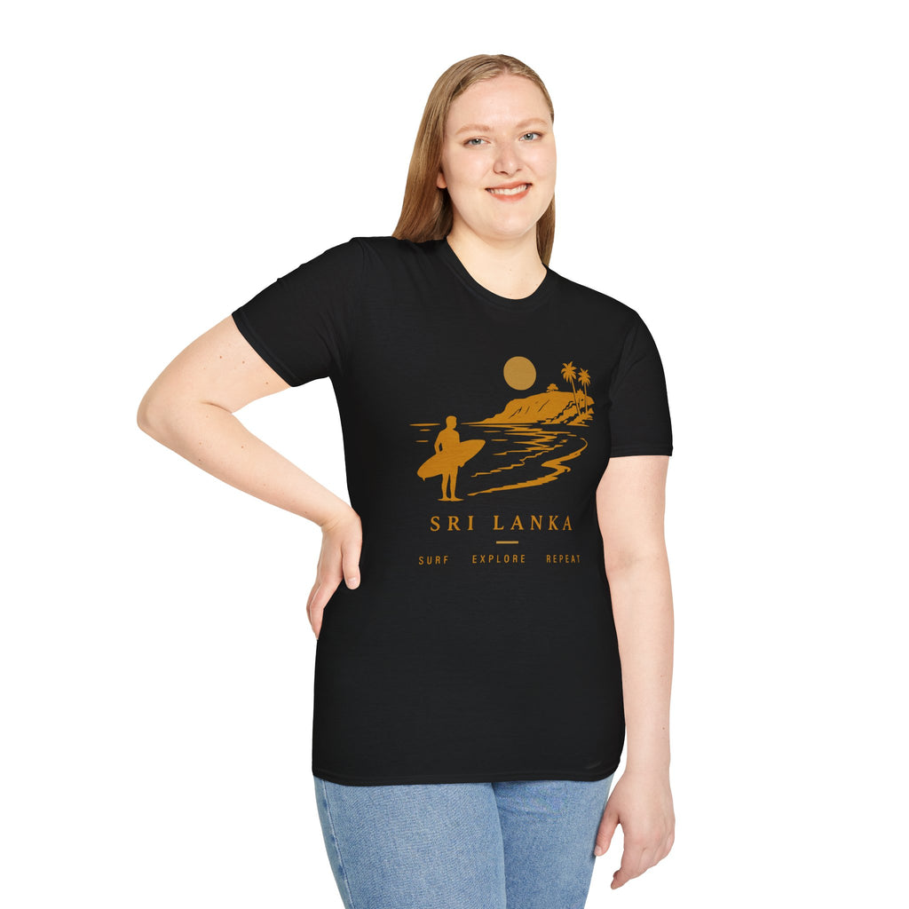 Sri Lanka Surf  Unisex T-Shirt  Surf Explore Repeat Beach Tee